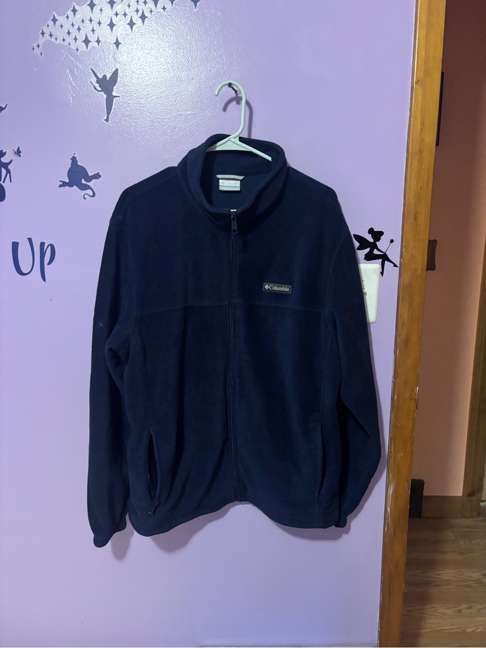 Columbia Navy Fleece Jacket with Light Gray Trim